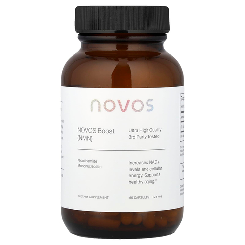 NOVOS, Novos Boost (NMN), 60 капсул (125 мг в 1 капсуле)