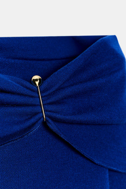 ZARA ТОП ИЗ МЯГКОЙ ТКАНИ С ПРЯЖКОЙ, ЯРКО-СИНИЙ