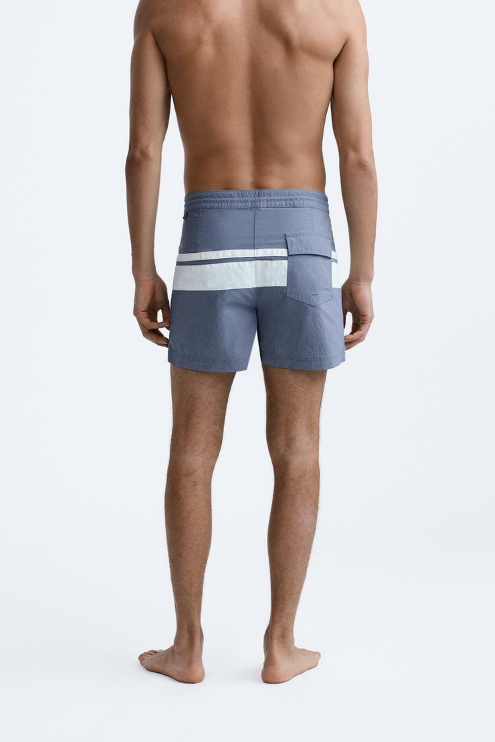 ZARA ПЛАВКИ В ПОЛОСКУ, СИНИЙ / СЕРЫЙ