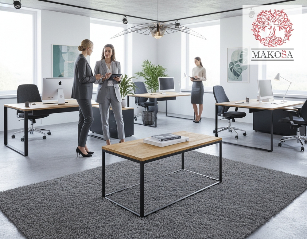 Стол кофейный Детлиф, стол журнальный лофт, деревянный, дуб/металл