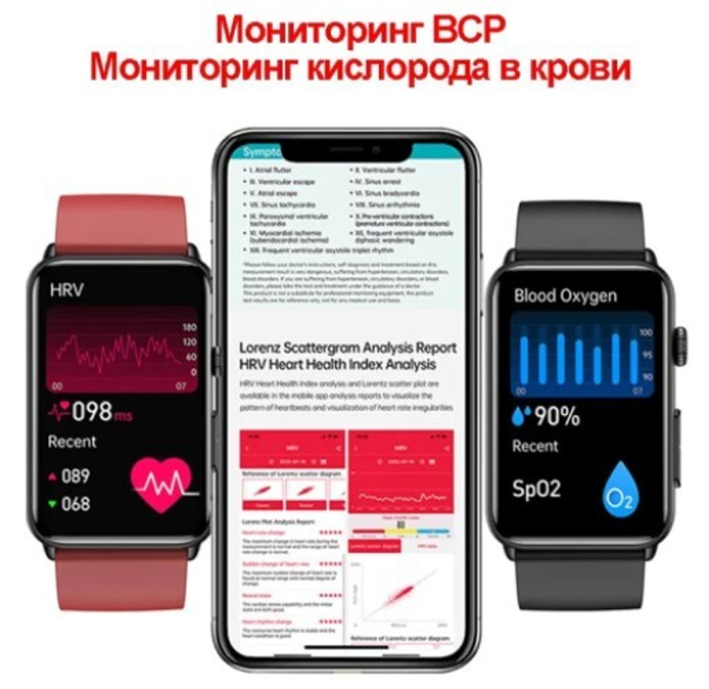 Смарт часы Глюкометр XRide ET602 - Bluetooth-звонки, температура тела, сахар в крови, ЭКГ, давление