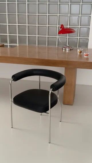 Стул с подлокотниками Rider, черная экокожа