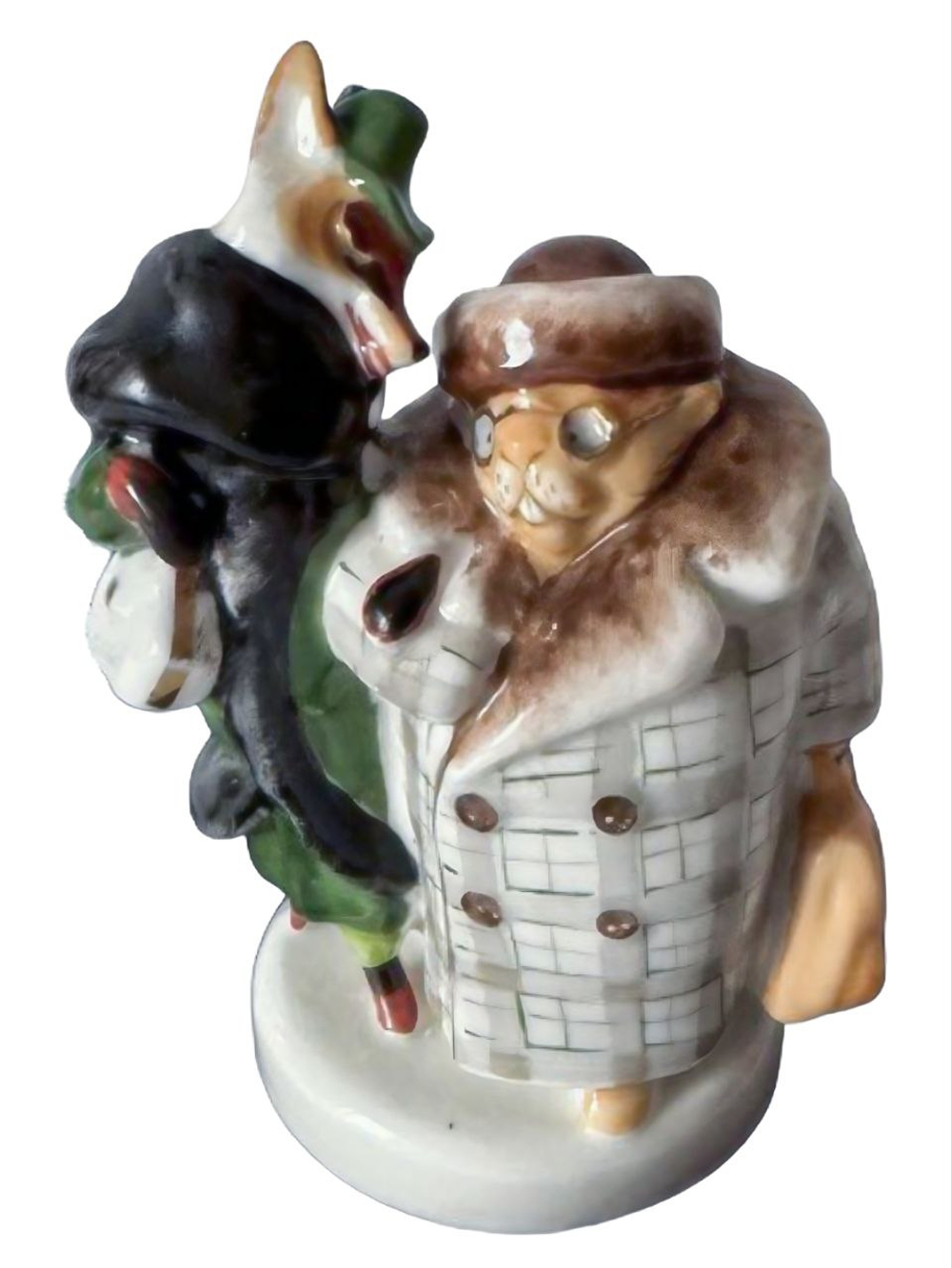 Фарфоровая статуэтка "Лиса и бобер" ЛФЗ