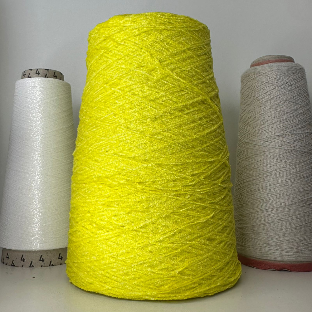 CHENILLE - Giorgio Silvano; вискоза, хлопок, п/а; 600м/100гр; велюр; цвет: яркий желтый лимон