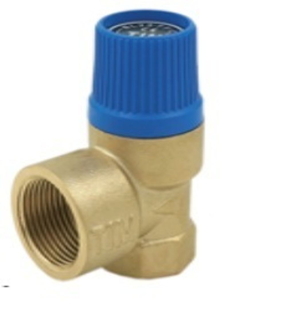 Мембранный предохранительный клапан  1/2"*3/4" г/г-6 бар. синий