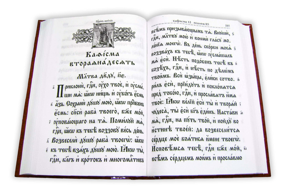 Псалтирь с молитвами о живых и усопших на ц/сл. языке крупным шрифтом