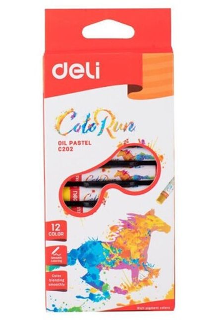 Пастель масляная Deli ColoRun 12цв.