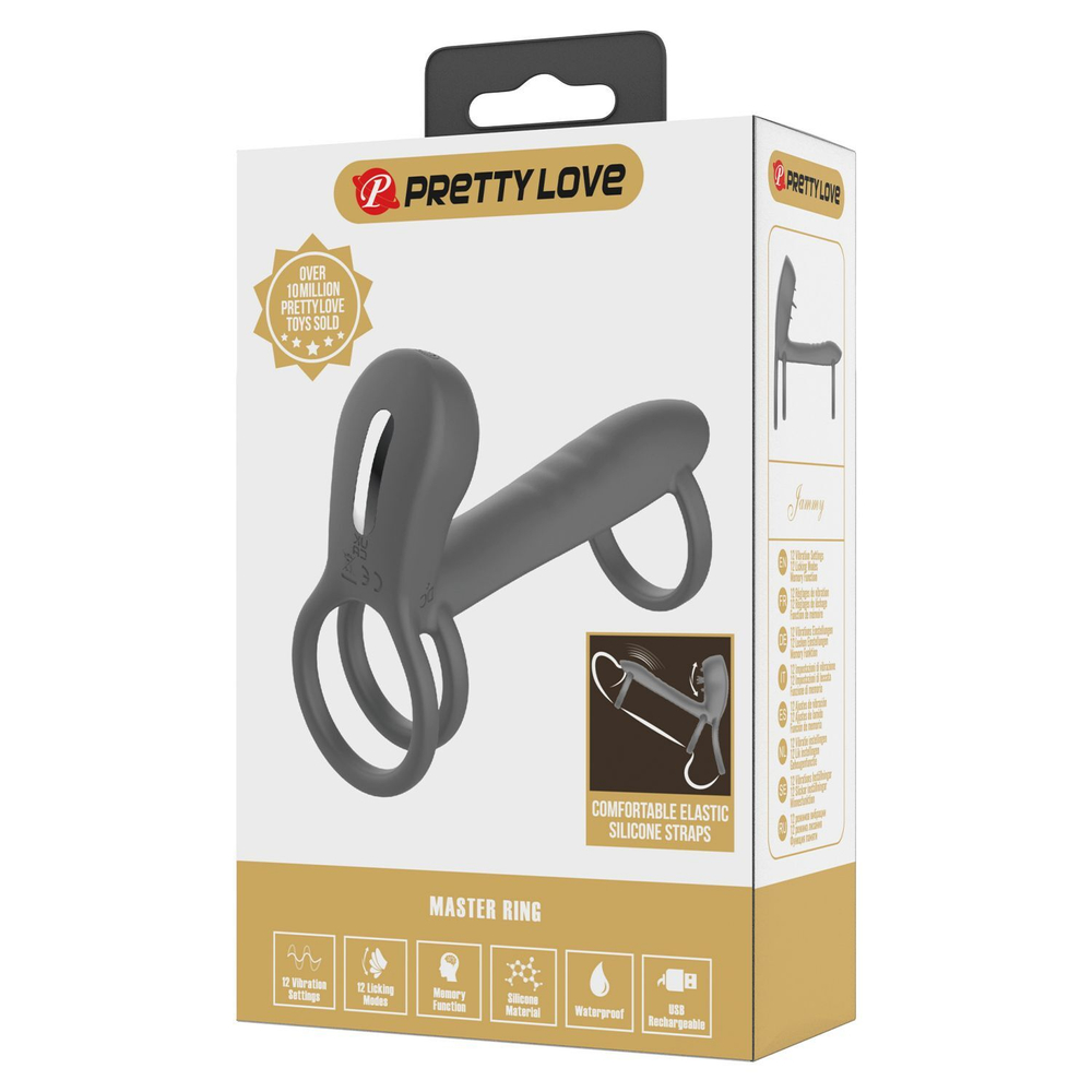 Насадка на пенис Baile Pretty Love с клиторальным стимулятором, 9 см