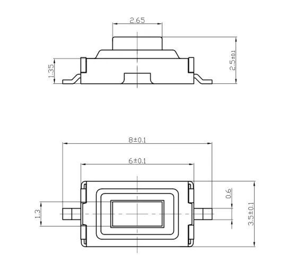 Кнопка тактовая ЕТ 2P-SMD 3*6*2.5мм