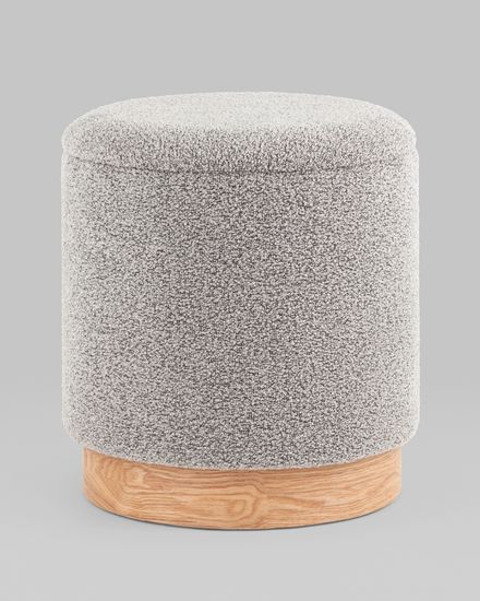 Пуф с ящиком Холли S букле серый