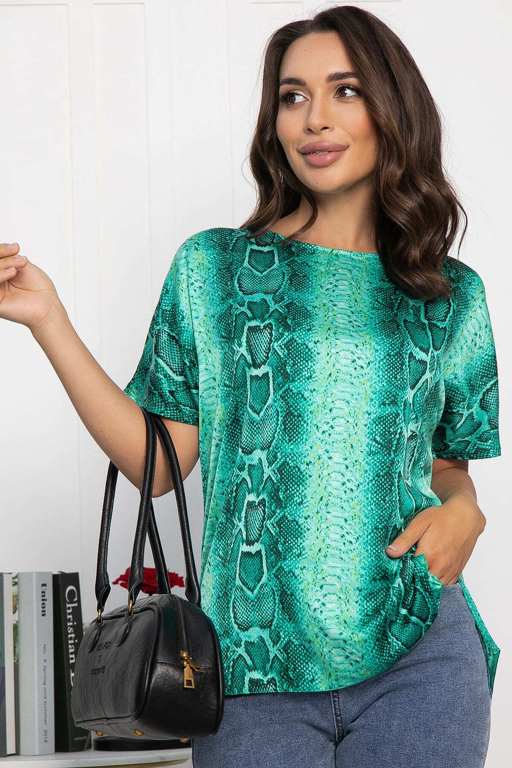 Блуза Морган (зеленая) Б14032-16М LT Collection