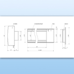 Воздушный клапан стеновой NovaSTYLE КИВ-125 с вентиляционным каналом 0,5 м, фильтром и решеткой RAL9016 белой