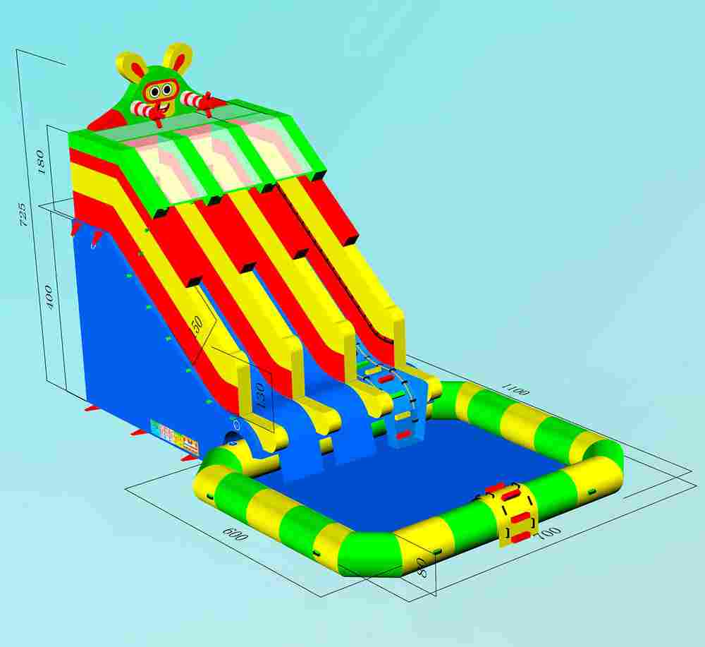 Надувная водная горка «Аква-монстро» 11*7*7,25 м