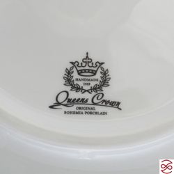 Блюдо овальное на ноге Queen's Crown Aristokrat Охота бежевая 36 см