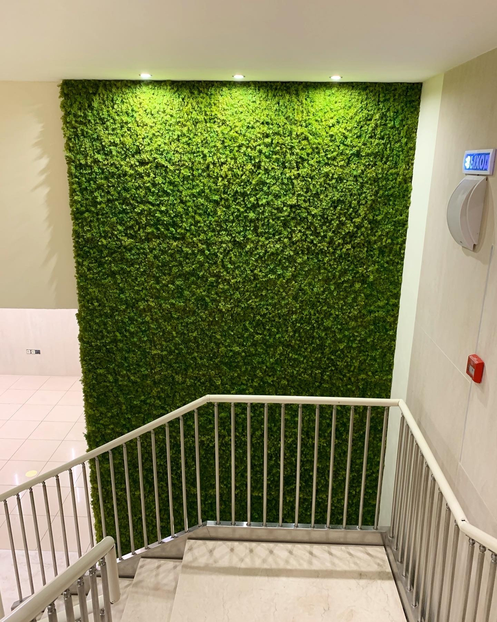 Вертикальное озеленение искусственным мхом центрального офиса "Центр-Инвест Банка" г.Ростов