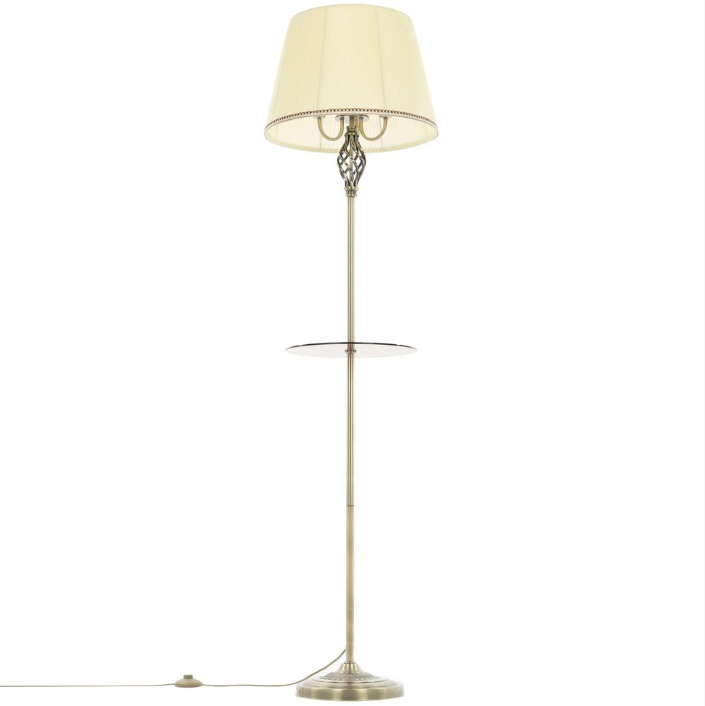 Citilux Вена CL402933T Торшер бронза со столиком и кремовым абажуром