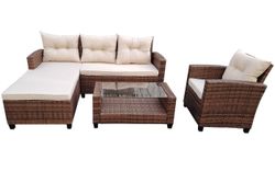 "Атланта" лаунж-зона из искусственного ротанга, цвет коричневый