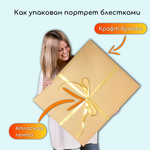 Портрет блестками на холсте