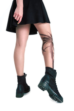 Колготки с принтом в виде девушки в краске (Размер: S-M-L) (Цвет: бежевый)