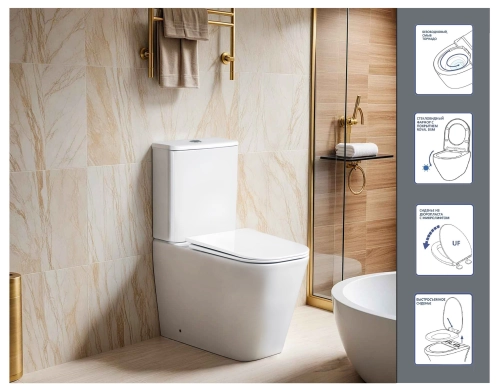 Унитаз MANLIO Tornado напольный безободковый CT10618 (630х350х805) Ceruttispa