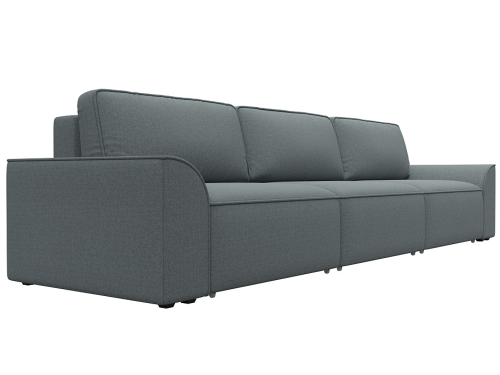 Диван прямой Лига-048 НПБ Лонг, Амур 07 серый, Рогожка, 128241