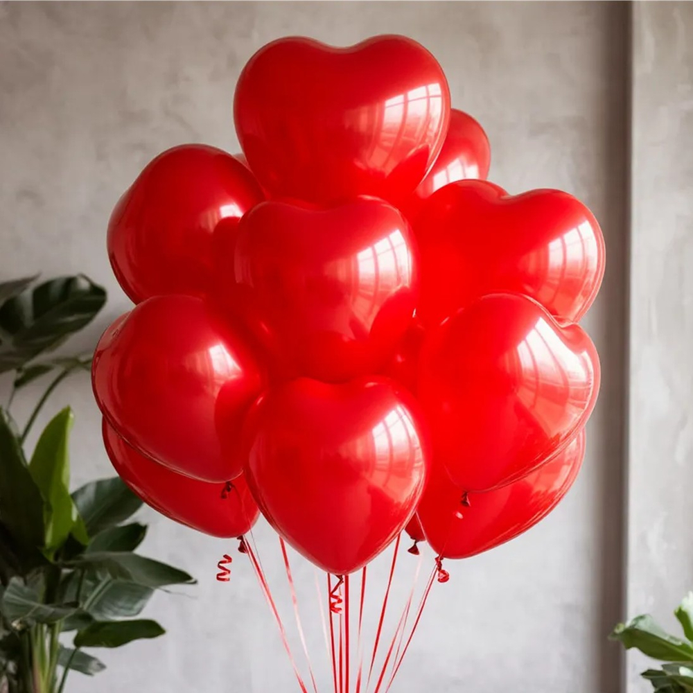 Сет латексных шаров «Красные сердца»