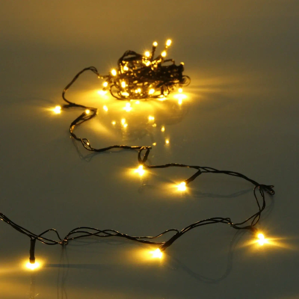 Гирлянда для дома НИТЬ 3 м 20 ламп LED черный пров.,8 реж, IP-20, Теплый белый