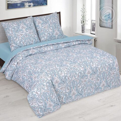 Постельное белье на резинке Евро из поплина Арабеска 932 АРТПОСТЕЛЬ