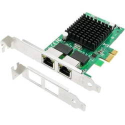 Сетевая карта ORIENT XWT-INT82L2PE, Сетевая карта PCI-Ex1 v1.0a 2xRJ45 Gigabit Ethernet, Intel 82571GB chipset, 1 Гбит / с, 2 планки крепления в комплекте (31282)