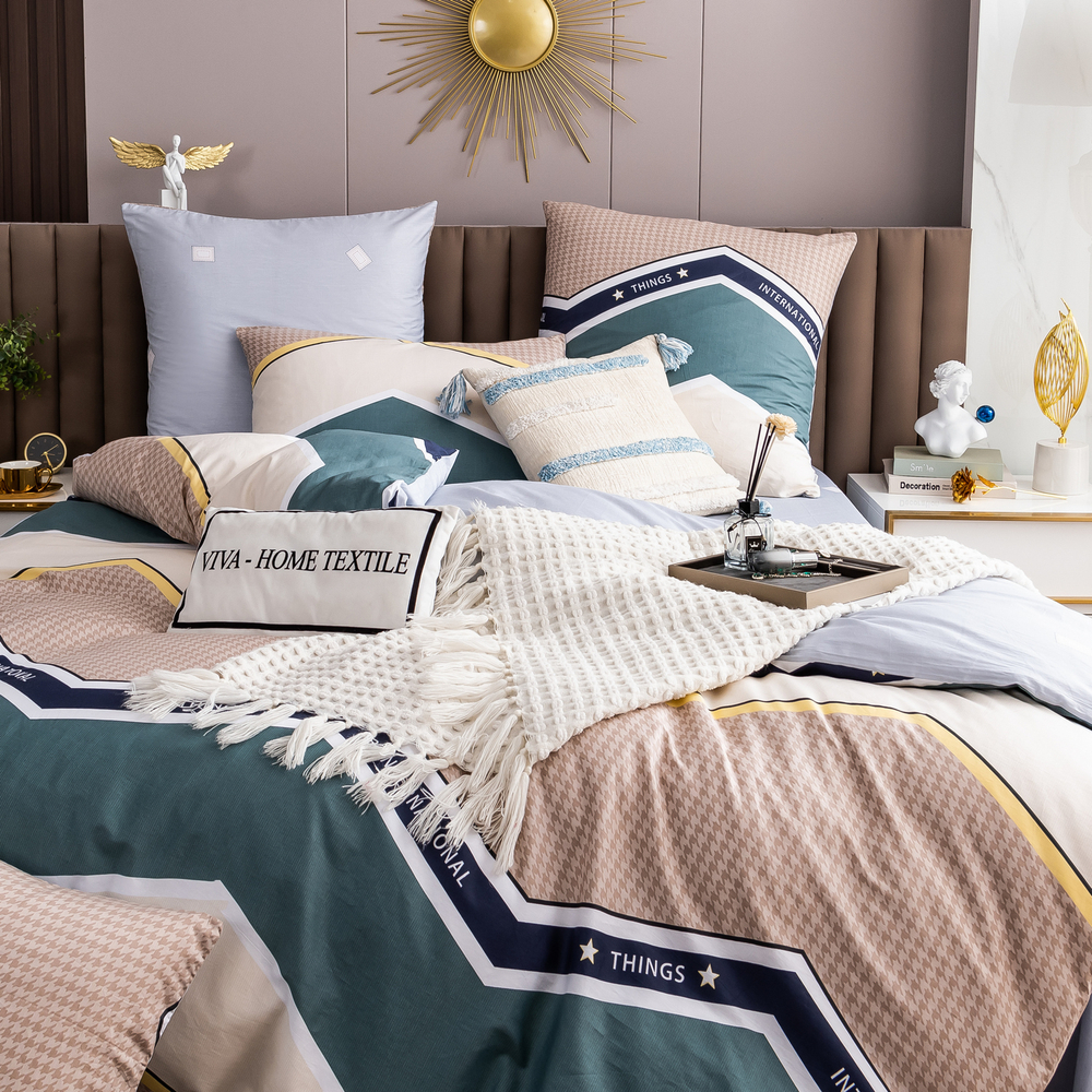 Комплект постельного белья Люкс Сатин 100% хлопок на резинке AR311