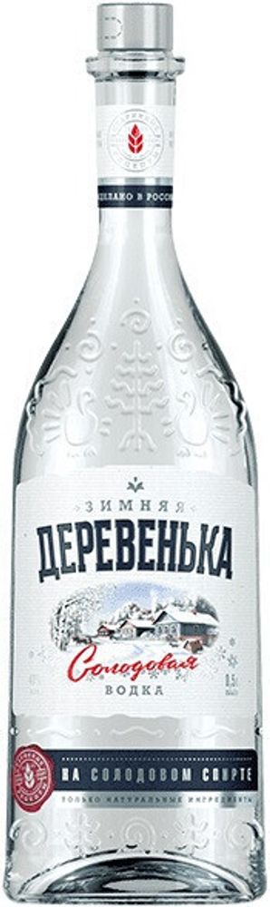 Водка Зимняя деревенька на солодовом спирте Альфа Водка Зимняя деревенька на солодовом спирте Альфа