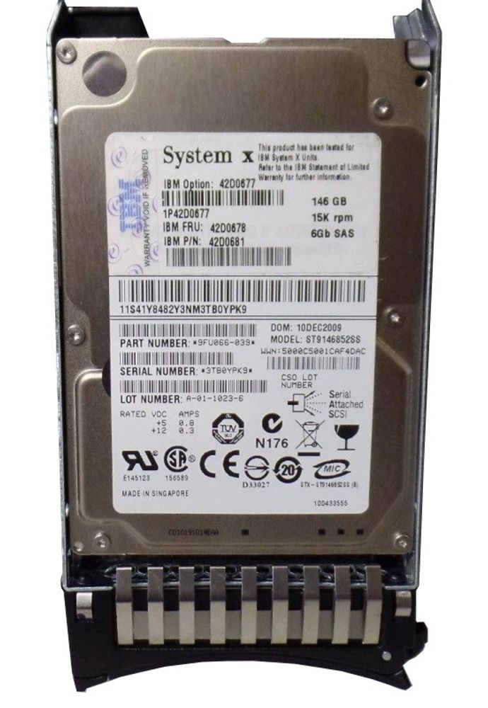 Жесткий диск IBM 146GB 2.5&quot; 15K 6G SAS 42C0657