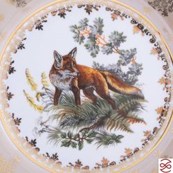 Блюдо круглое Crown Aristokrat Охота бежевая 27 см