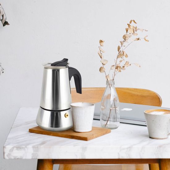 Кофеварка гейзерная 450 мл. 9 порций Kamille KM 0552 из нержавеющей стали