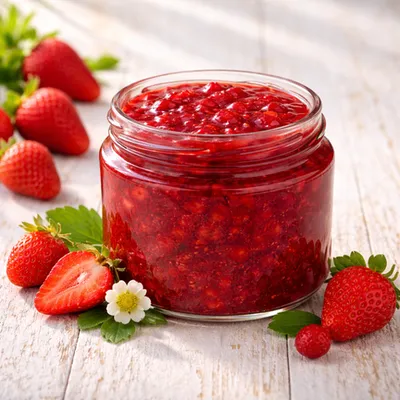 Фотография Клубничное варенье домашнее / 250 мл купить в магазине Афлора