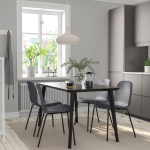 Стол и 4 стула - LISABO / KARLPETTER IKEA/ ЛИСАБО/КАРЛПЕТТЕР ИКЕА, 140х78 см, черный
