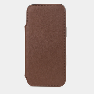 Чехол-книжка кожаная для iPhone 17 Pro, теленок цвета шоколад