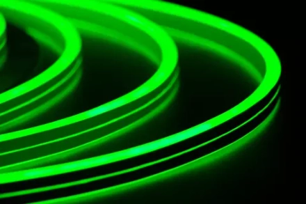 Неон гибкий двусторонний 8*16 мм., 220В, зеленые LED лампы 120 шт на 1 м, бухта 50 м, Teamprof (TPF-FX816D-120-220V-W/G)