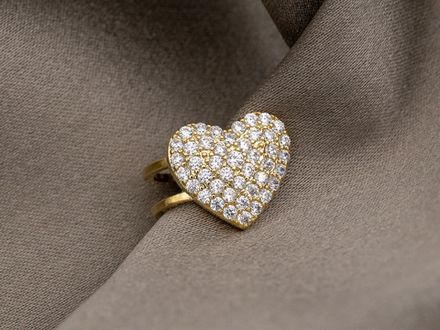 Кафф "Сердце" со стразами