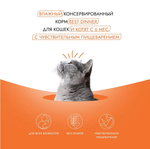 Влажный холистик корм для кошек и котят с чувствительным пищеварением Best Dinner High Premium 0,1кг натуральная индейка . 12 упаковок