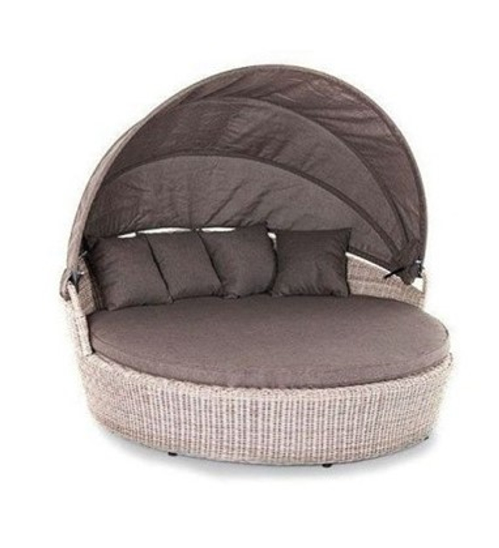 Круглая плетеная кровать Стильяно цвет бежевый YH-L618W beige