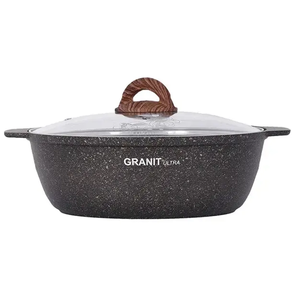 Кастрюля-жаровня 3л «Granit ultra» (original) со стеклянной крышкой жго31а