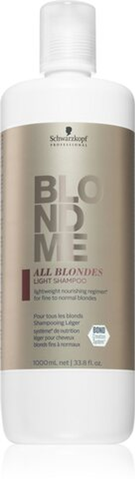 Schwarzkopf Professional Blondme All Blondes Light - питательный шампунь для нормальных и деликатных волос /   1000  ml  / GTIN 4045787641110