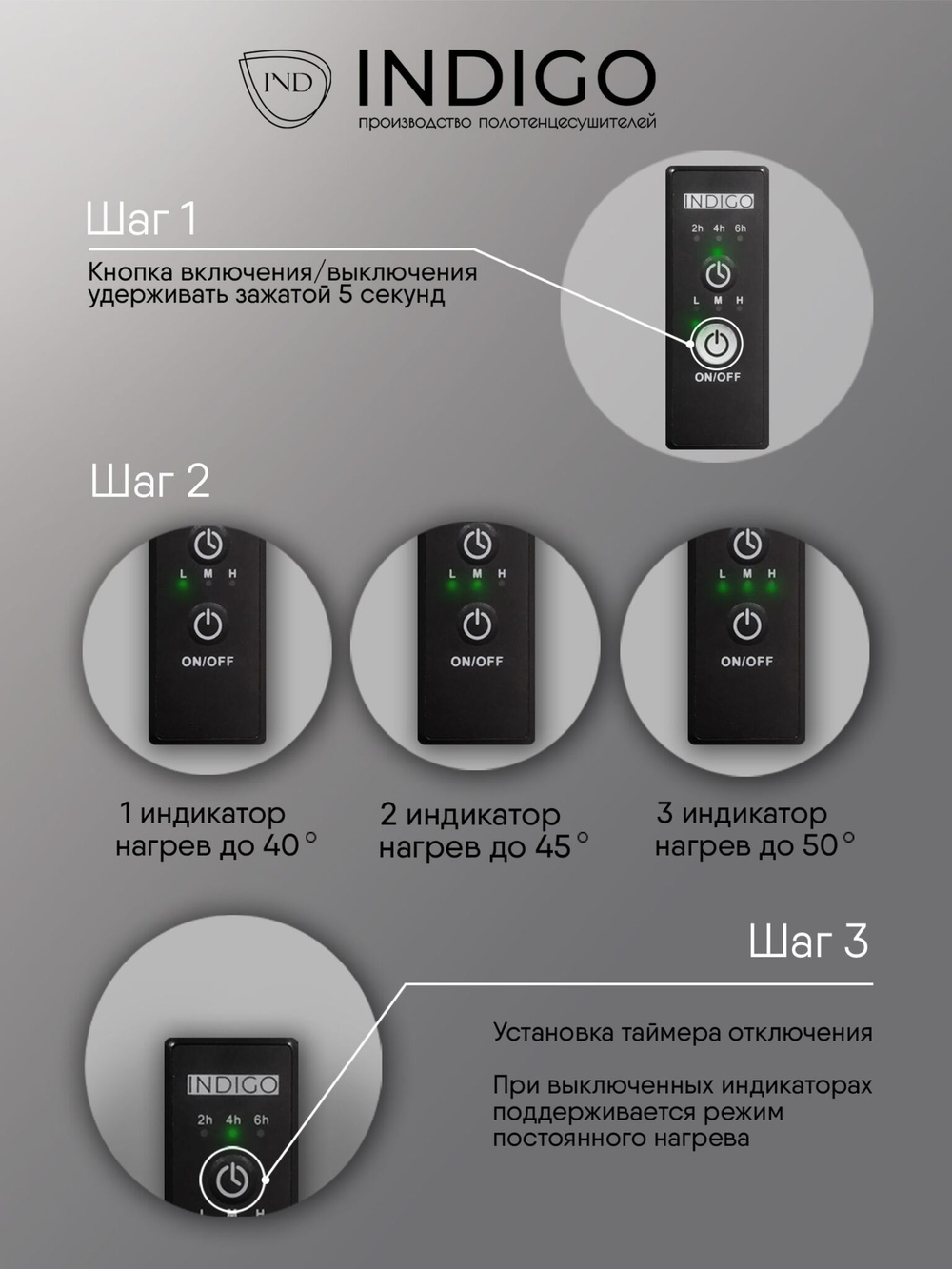 Полотенцесушитель электрический INDIGO Europe Lux 60/50 (скр.монтаж, унив.подкл.R/L)