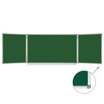 Доска для мела магнитная 3-х элементная 100х150/300 см, 5 рабочих поверхностей, зеленая, STAFF, 238009