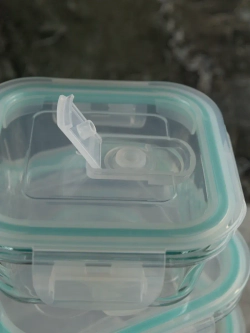 Контейнеры для еды стеклянные, 3 шт, с крышкой, герметичные