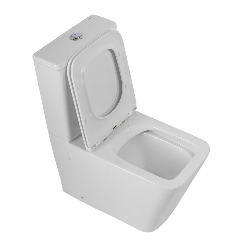Унитаз-компакт безободковый BelBagno Ardente-R BB02093CPR/SC с крышкой-сиденьем микролифт, белый