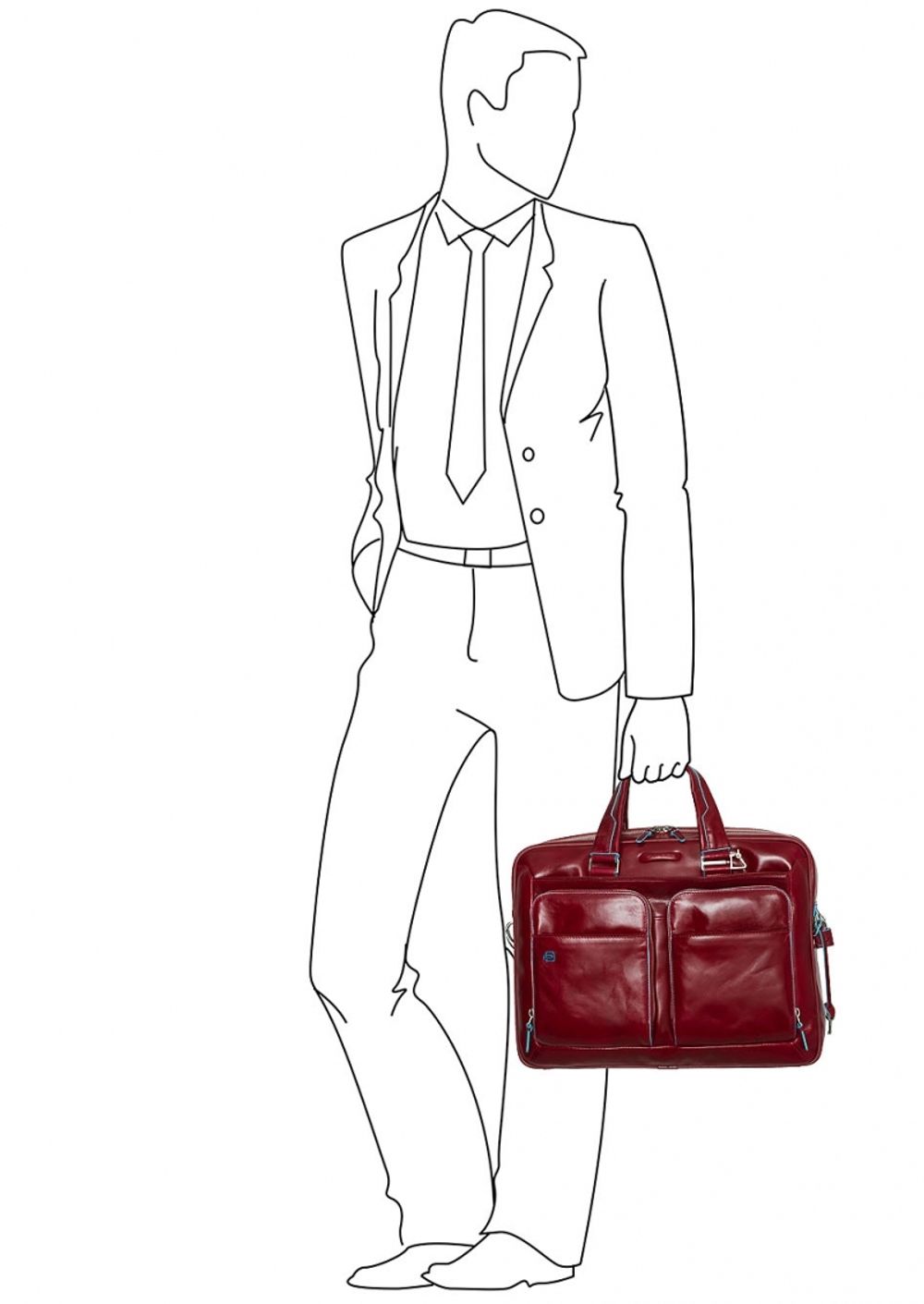 Сумка мужская Piquadro Blue Square красный (CA2849B2/R)