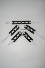 Набор фиксаторов из черной и белой натуральной кожи (Цвет: черный с белым)