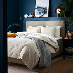 IKEA NATTJASMIN  (ИКЕА НАТТЙАСМИН)  -  Пододеяльник и наволочка, светло-бежевый, 150x200/50x60 см
